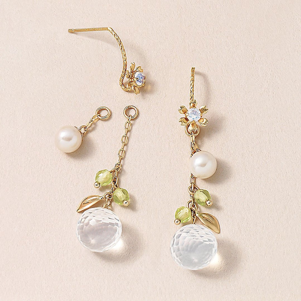 Women's White Crystal Drop Earrings
