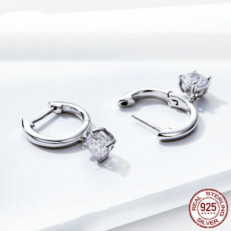 White silver hypoallergenic earrings