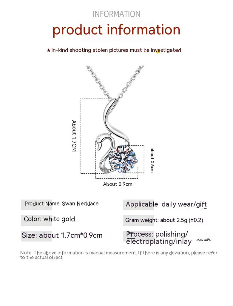 Swan Pendant Fashionable Elegant Necklace