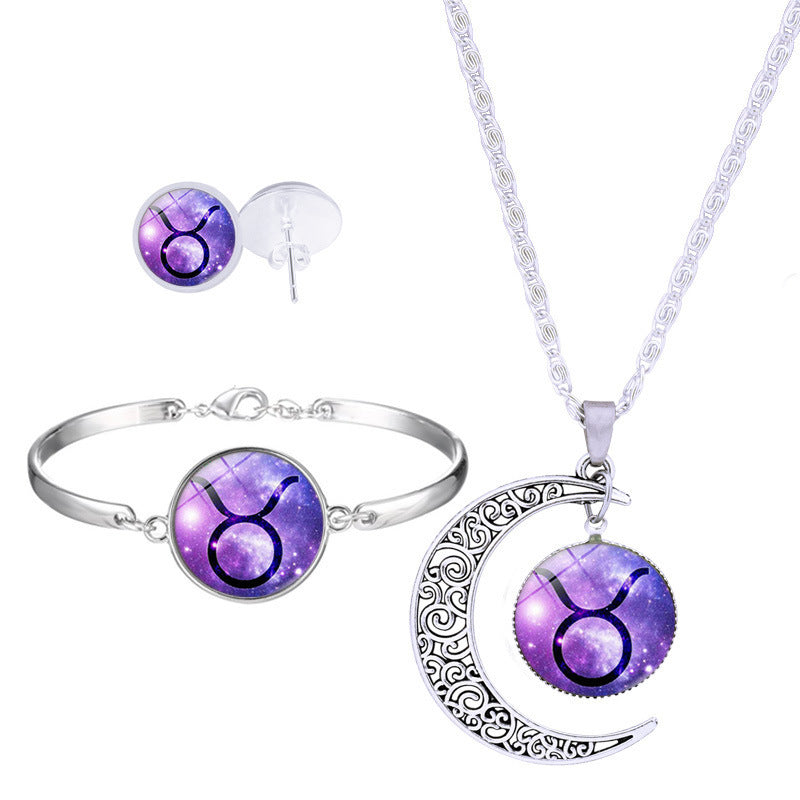Twelve constellation earrings