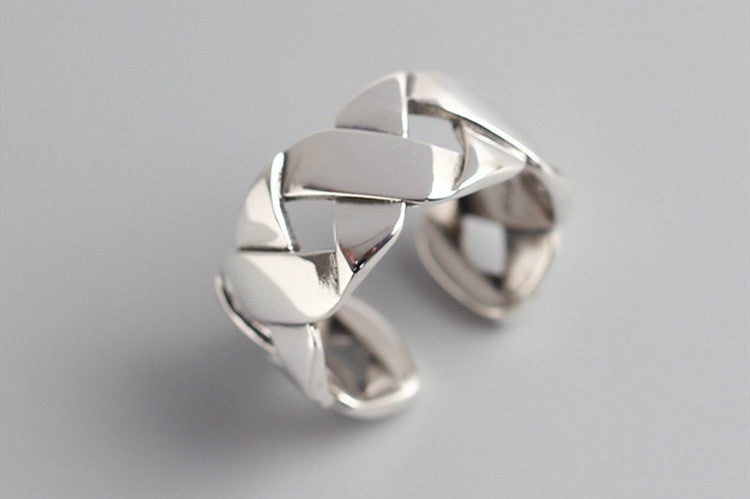 Woven Ring Glossy Wide Face XX Ring Ring