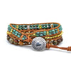 Multicolor Color Matching Natural Stone Cowhide Bracelet