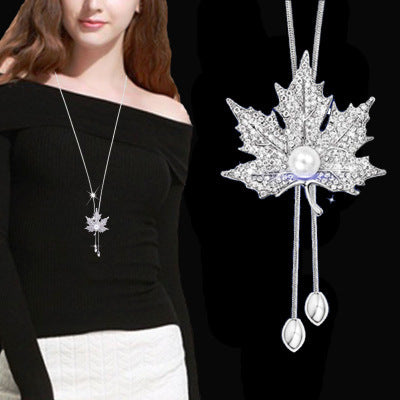 New necklace pearl swan sweater chain