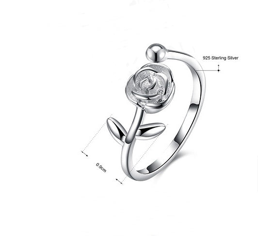 Beautiful rose tail ring sterling silver ring