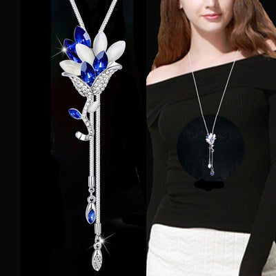 New necklace pearl swan sweater chain