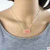 Electroplated silver resin alloy necklace short necklace chain plating effect color resin necklace