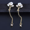Silver Needle Shell Flower Earring Tassel Eardrop Korean Temperament Pearl Earring Female