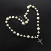 Titanium Steel Diamond Cross Pearl Necklace Adjustable Necklace