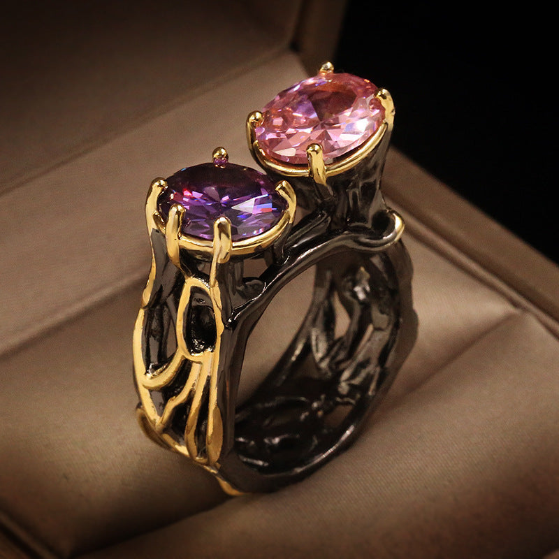 Zircon ring gold plated ladies ring