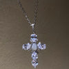 Temperament Versatile Diamond Cross Pendant Necklace Female