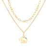 Layered Necklace Two-piece Necklace Elephant