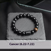 Twelve Constellation Stretch Bracelet Natural Yellow Tiger's Eye Bead Bracelets