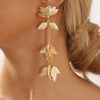 Tassel Metal Lotus Exaggerated Earrings