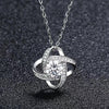 Four Leaf Clover Zircon Necklace Earrings Crystal Love Necklaces For Women
