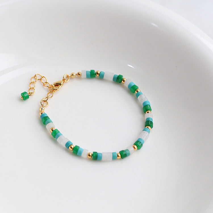 Women's Retro Fashion Color Stone Beaded Bracelet