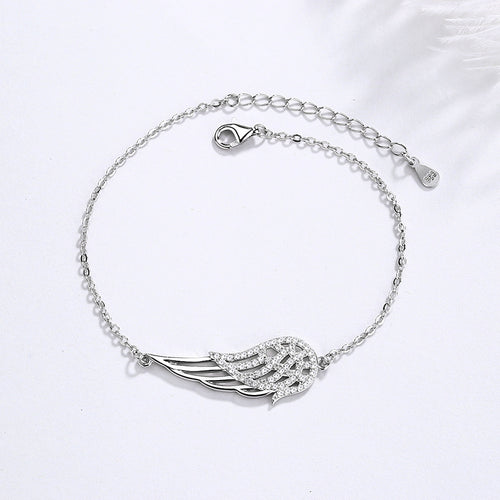 Sterling silver 925 angel wings bracelet women