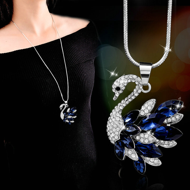 Little swan simple long necklace