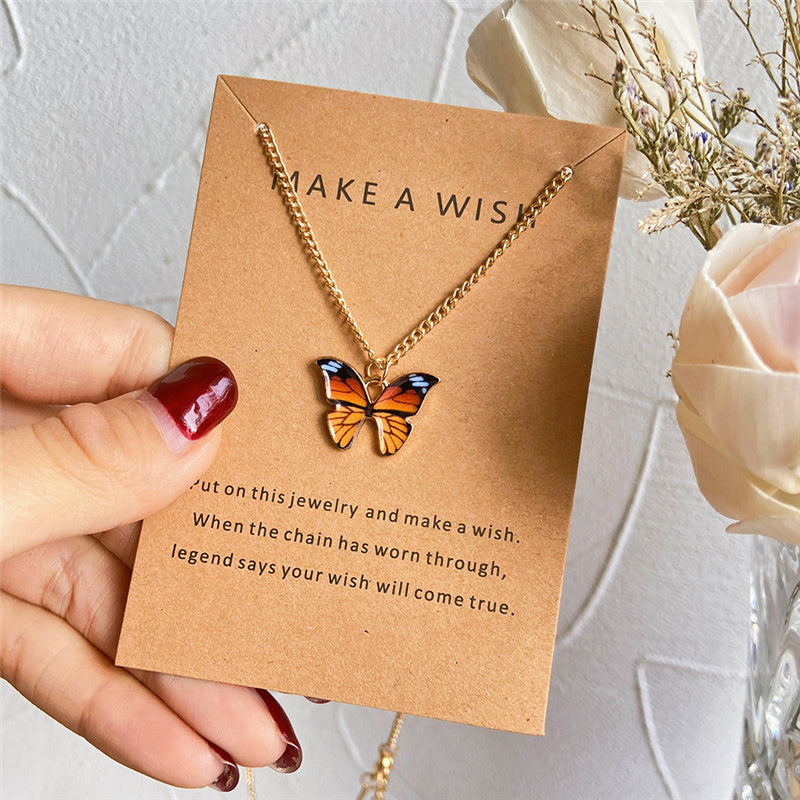 Multilayer Pearl Butterfly Necklace Multilayer Necklace Lady