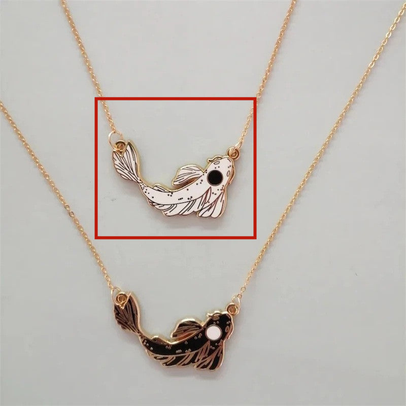 Creative Personalized Fashion Necklace Taiji Koi Drop Oil Necklace