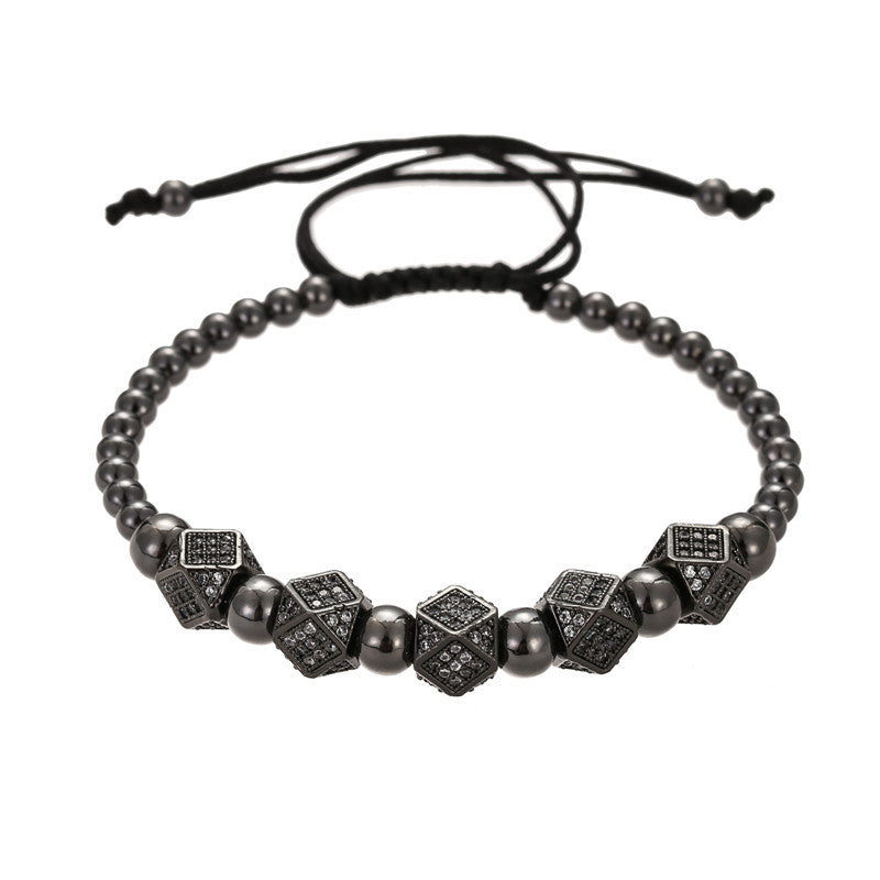 Woven five diamond four-color bracelet