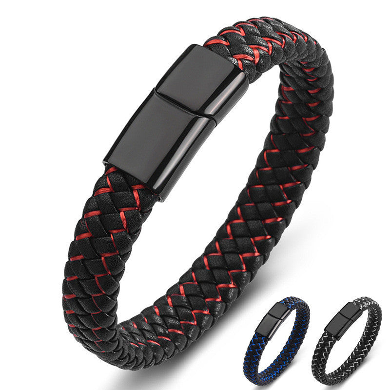 Titanium steel black woven Bracelet