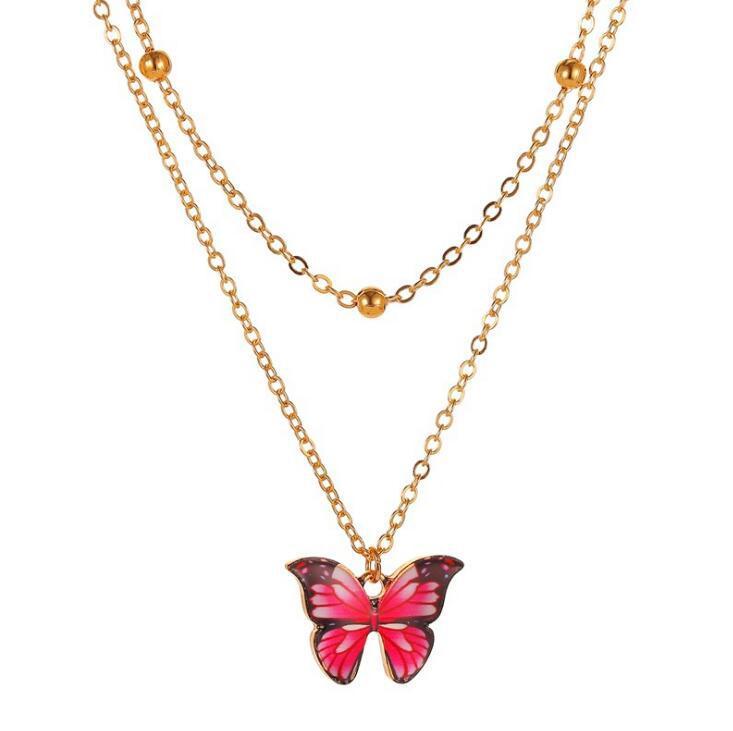 Colorful butterfly necklace