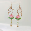 Fashion Antique Tassel Lotus Hairpin Earrings