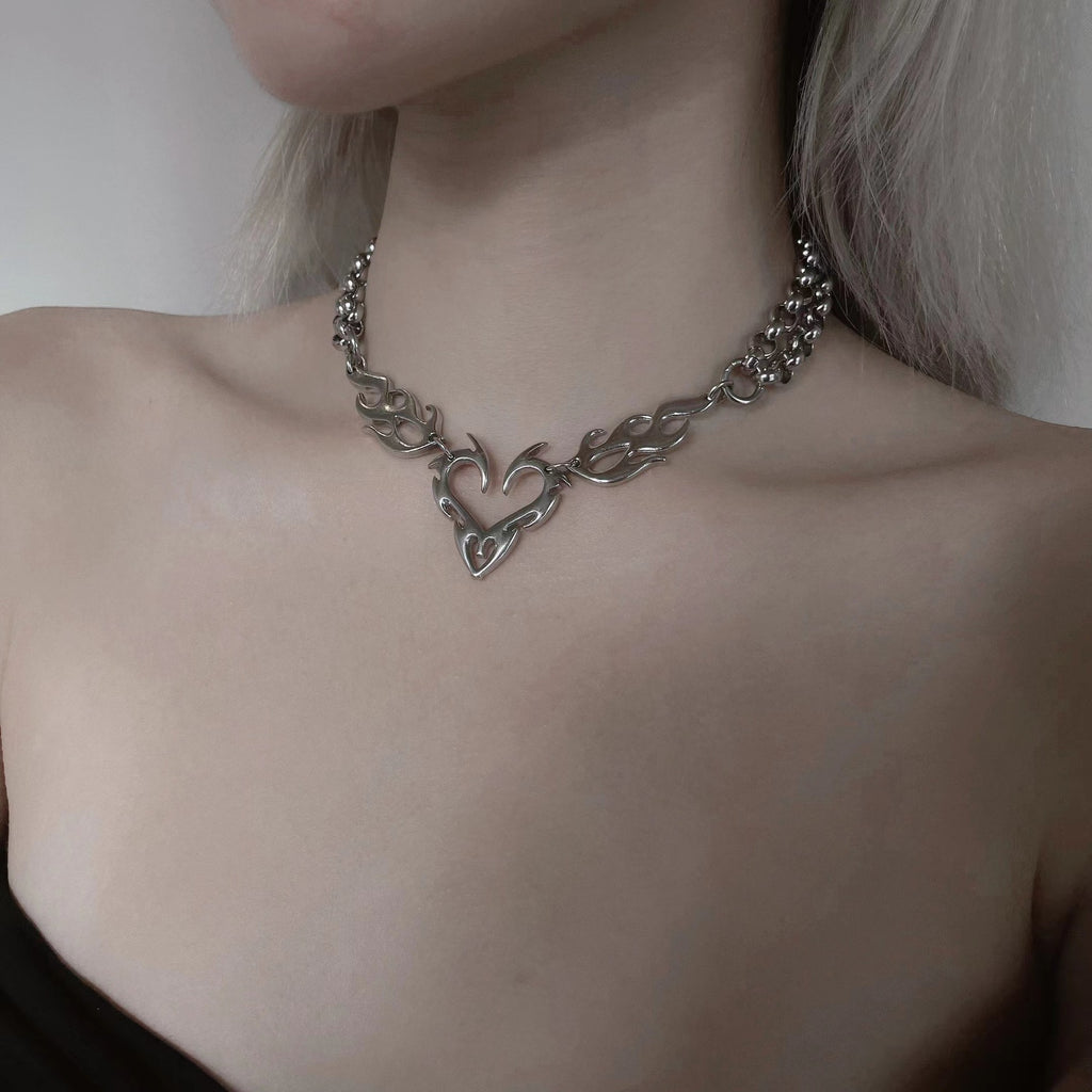 Hollow Flame Totem Love Necklace