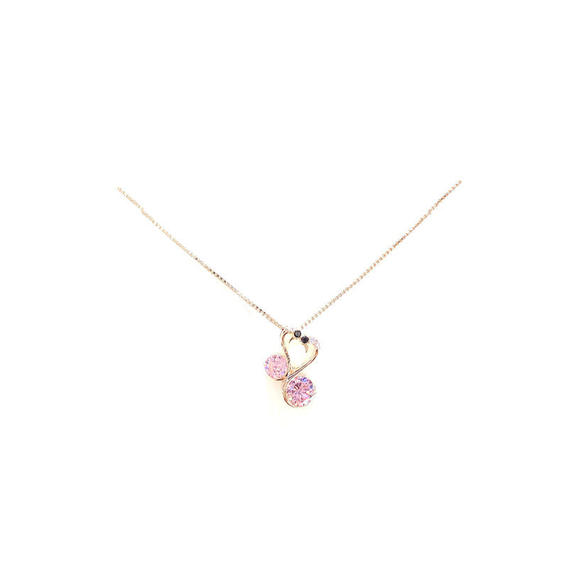 Sterling Silver Lovebird Necklace Swan Clavicle Model