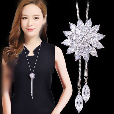 New necklace pearl swan sweater chain