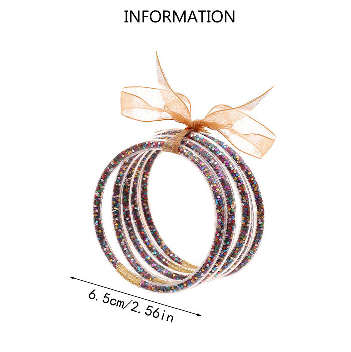 Plastic Tube Gold Powder Particles Sequins Five Bracelets