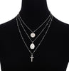 Layer Beads Chain Long Choker Necklace Women Sexy Fashion Gold Silver Color Round Cross Necklaces & Pendants Bijoux
