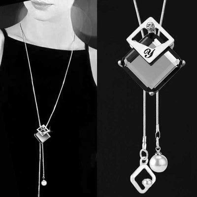 New necklace pearl swan sweater chain
