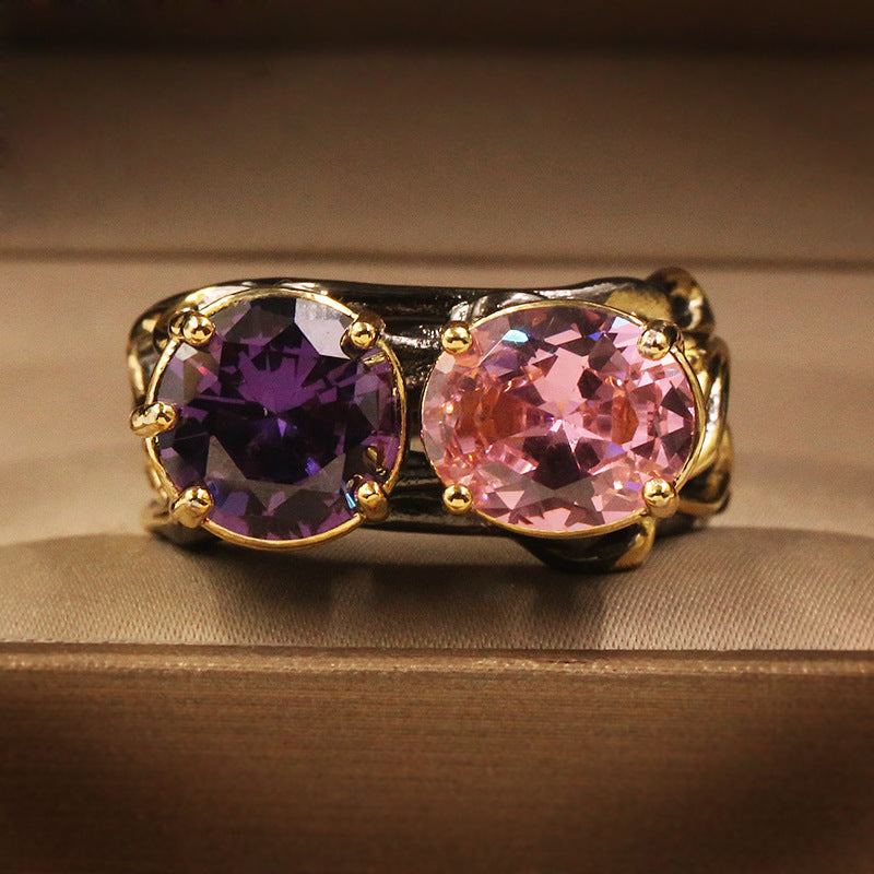 Zircon ring gold plated ladies ring