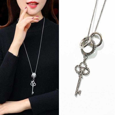 New necklace pearl swan sweater chain