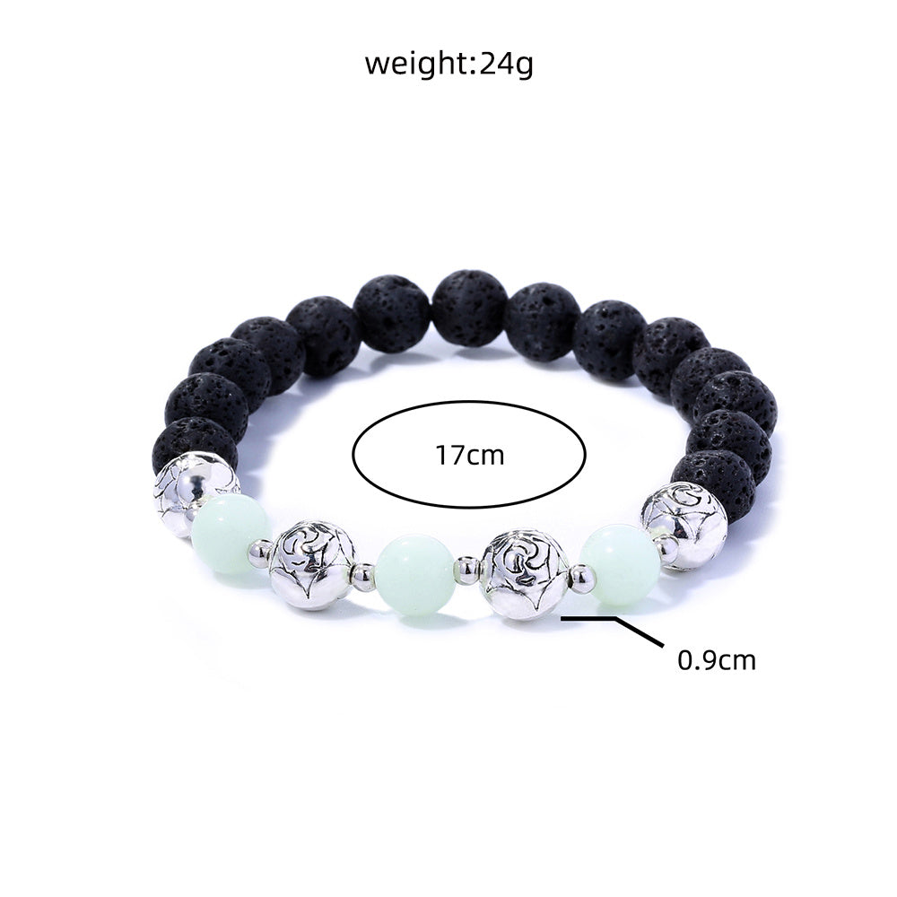 Black Volcanic Stone Bracelet Luminous Bead Bracelet