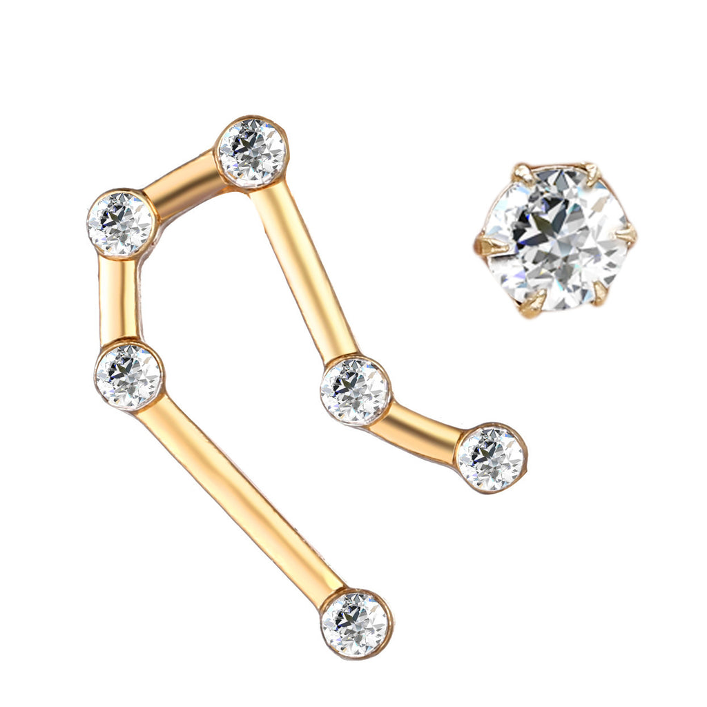 Retro creative new fashion twelve constellation stud earrings