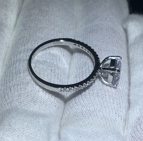 Zircon Stone Engagement Ring Zircon Ring in Sterling Silver Ring