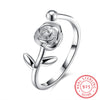 Beautiful rose tail ring sterling silver ring