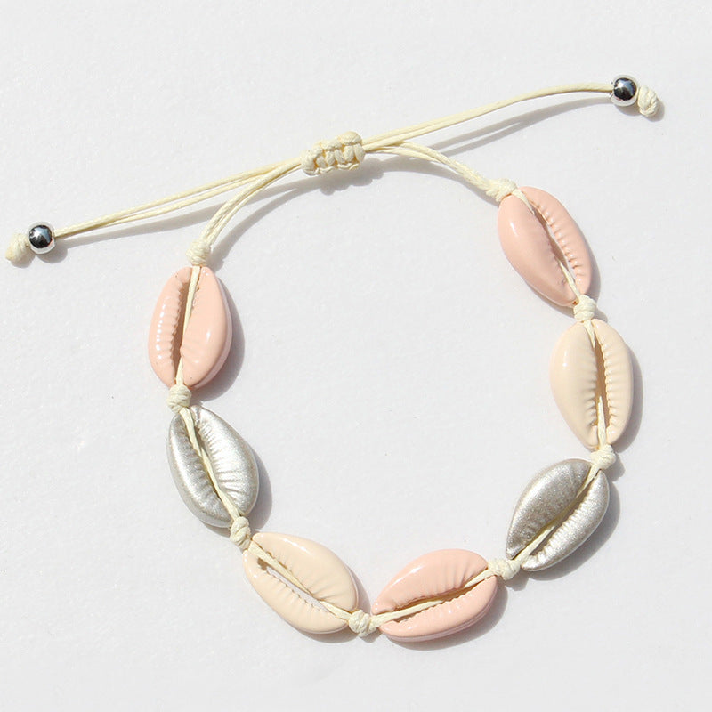 Ocean wind color alloy beach shell bracelet