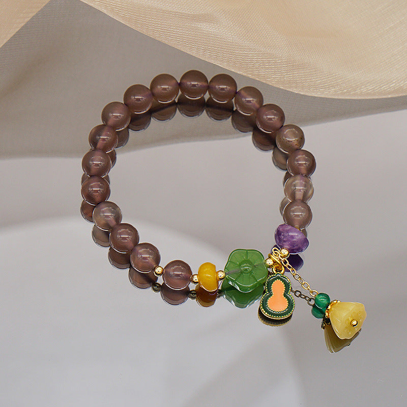 Smoke Mauve Jade Agate Bracelet For Women