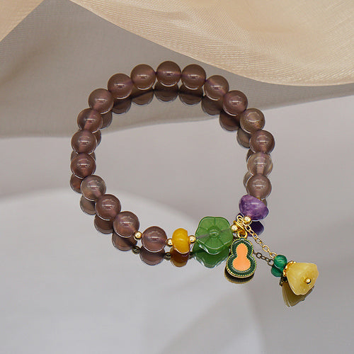 Smoke Mauve Jade Agate Bracelet For Women