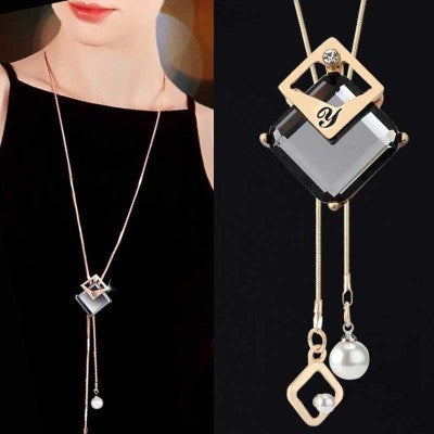 New necklace pearl swan sweater chain