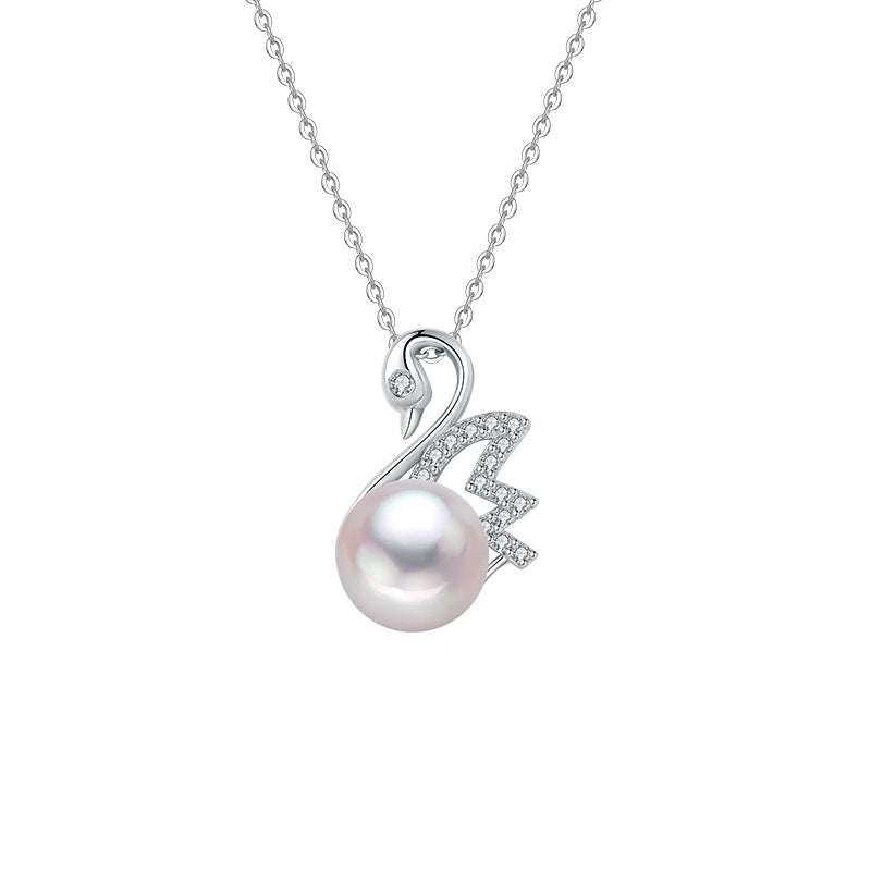 S925 Sterling Silver Fashion Swan Necklace