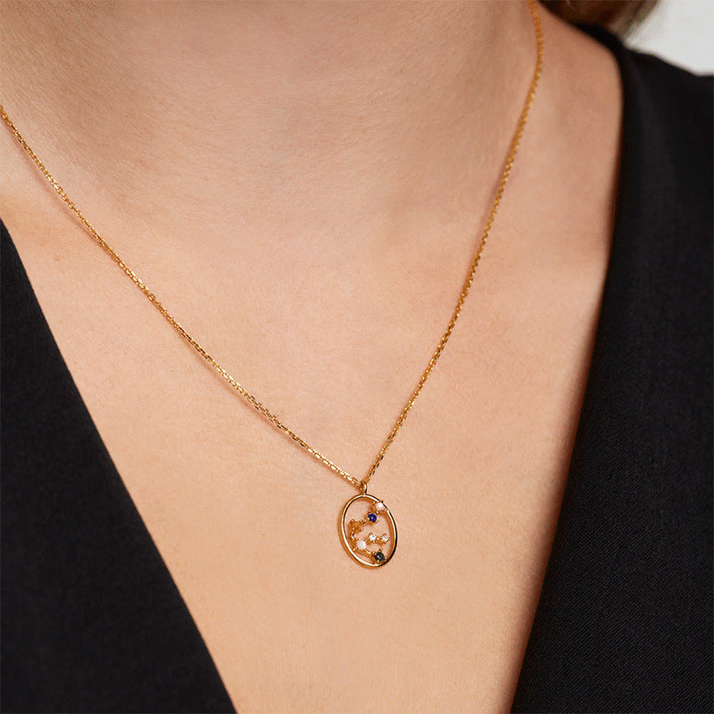 Necklace Ins Twelve Constellation Necklace Women's Exquisite Niche