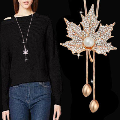 New necklace pearl swan sweater chain