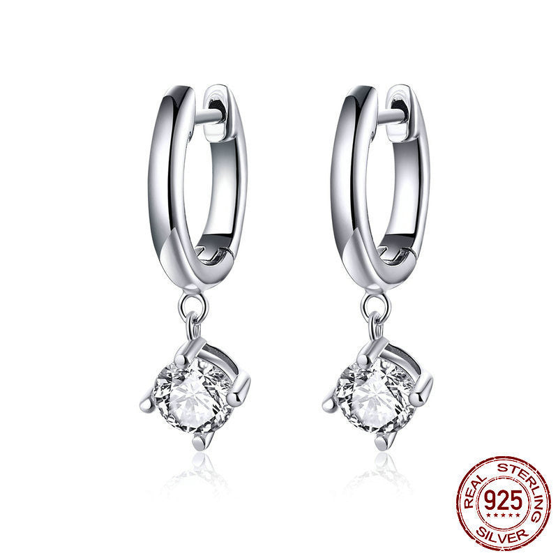 White silver hypoallergenic earrings