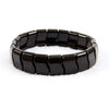 Black wide row germanium stone bracelet