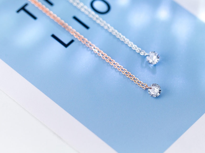 Single diamond necklace