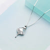 S925 silver necklace pendant diamond ballerina princess girl clavicle chain